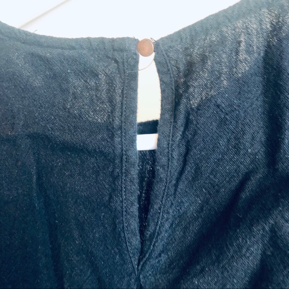 Black Top with Flutter Sleeves with Belt - Picture 5 of 6